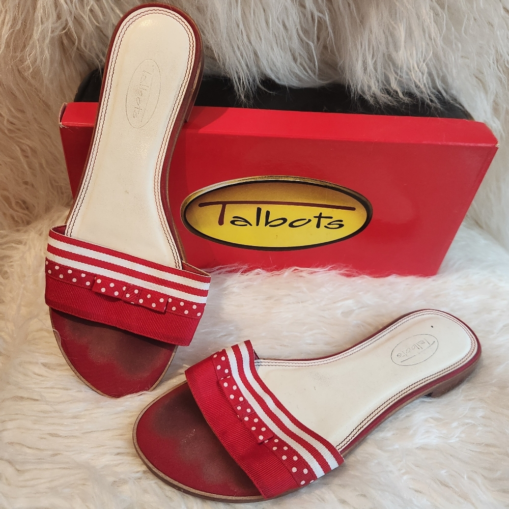 Talbot's Red Boater Sandal 8
